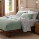 Bedsure Cotton Duvet Cover Queen Size - 100% Cotton Waffle Weave Sage Green Duvet Cover, PureWoven Textured Breathable Bedding Comforter Cover for All Season, 1 Duvet Cover Only 90"x90"