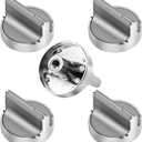 Upgraded Stove Knobs W10594481 Replacements fit for Whirlpool Gas Stove Range Cooktop WCG97US0DS00 WCG97US6DS00 - Stainless Steel Control Knob WPW10594481 3281332 AP6023301 5 Pack