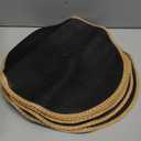 Noctiflorous Braided Round Placemats Set of 6, 15 Inch Woven Table Mats, Non-Slip Washable Thin Edge Place Mats for Kitchen Dining Table Decor (Black, 6)