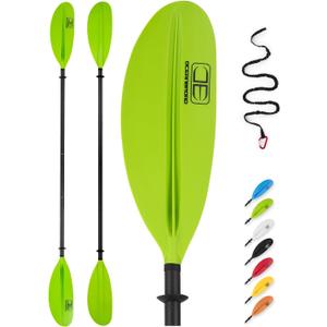 OCEANBROAD Adjustable Carbon Fiber Kayak Paddle 86in/220cm to 94in/240cm Kayaking Oar for Adults with Paddle Leash 1 Paddle