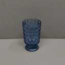 MCMCNCUIU Crystal Vase for Centerpieces, Blue Flower Glass Vase, Pedestal Glass Vase for Living Room, Bedroom, Dining Table, Birthday, Wedding, 7 inch