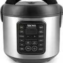 AROMA Professional Digital Rice Cooker, 10-Cup (Uncooked) / 20-Cup (Cooked), Multicooker, Slow Cooker, Steamer, Oatmeal Cooker, Egg Cooker, STS, 5 Qt, Black, ARC-5200SB