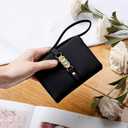 Wallets for Women Small Rfid Bifold Ladies Wallets Wristlet Change Purse for Card Coin with Wrist Strap | Small, Rfid, Bifold, Wristlet, Change Purse, for Card, Coin, with Wrist Strap (Black)