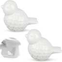 Ceramic Toilet Bolt Covers 2 Pcs Cute Bird Ceramic Covers for Toilet Bolts White Small Bird Toilet Bolt Decorative No Tools Required Easy Installation