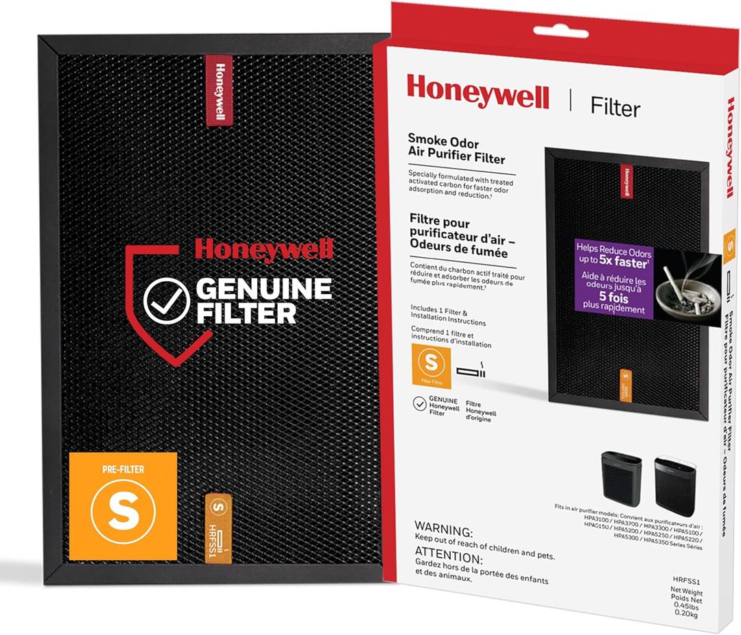 Honeywell Air Purifier Filter for Smoke Odor – Filter S for HPA3000 PowerPlus and HPA5000 Insight Series, HRFSS1