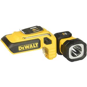 DEWALT 20V MAX LED Work Light Rechargeable, LED Flashlight, Magnetic Flashlight, Freestanding and Clip-On Light, 360 degree pivoting Head, Tool Only (DCL044)