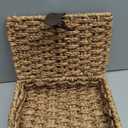 Decorative Box with Lid, Wicker Storage Basket, Water Hyacinth Woven Decorative box for Shelf, Coffee Table, Console Table, Home Decor (Large)