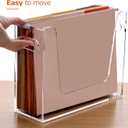 Acrylic Hanging File Organizer, Letter Size Clear File Folder Holder with Handle, Portable Storage Organizer Box for Desk Home Office (No Assembly Required)