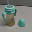 GROSMIMI Spill Proof no Spill Magic Sippy Cup with Straw with Handle for Baby and Toddlers, Customizable, PPSU, BPA Free 10 oz (Aqua green)
