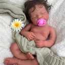 Open Mouth Reborn Baby Dolls with Rooted Hair Realistic 19 inch Full Body Silicone Baby Doll Boy Sleeping Newborn Doll Anatomically Correct