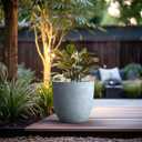 Kante 18 Inch Dia Round Concrete Planter, Indoor Outdoor Large Plant Pot with Drainage Hole and Rubber Plug for Home Patio Garden, Slate Gray