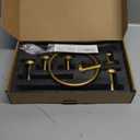 TURS Brushed Gold 5 Piece Bathroom Hardware Set, SUS304 Stainless Steel 24 Inch Bath Towel Bar Set, Round Bathroom Accessories Kit Wall Mounted (Brusehd Dark Gold)