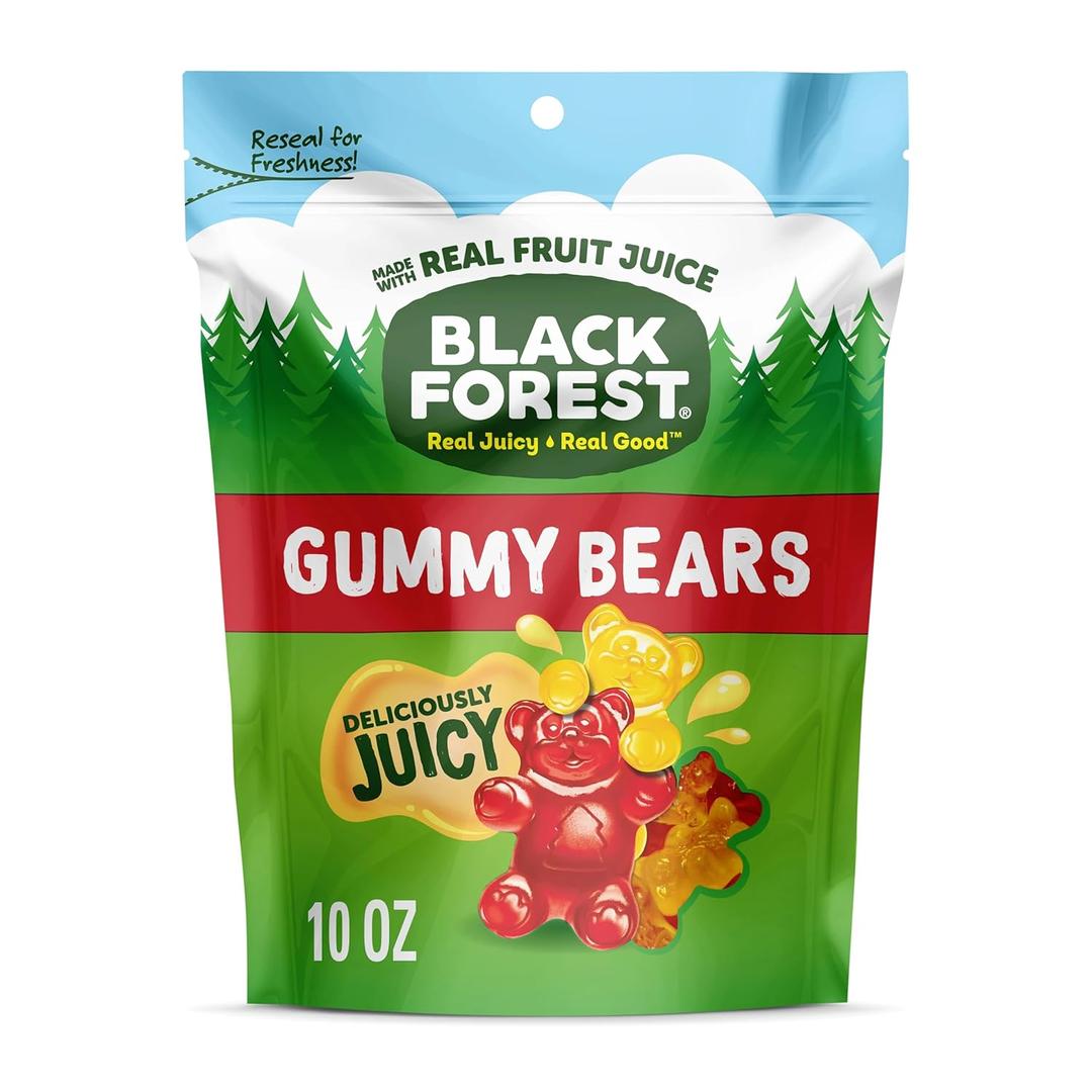 Black Forest Gummy, Bears, Fruit Flavor, Deliciously Juicy, Made with Real Fruit Juice, 10 oz (EXP 05/31/26)