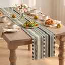 Artoid Mode Black Farmhouse Woven Table Runner, Seasonal Holiday Rustic Kitchen Dining Table Decoration for Home Party Decor 12x72 Inch