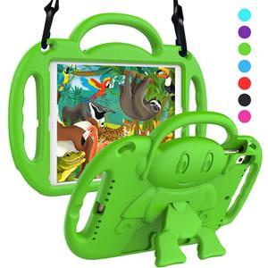SUPLIK Kids Case for iPad 5th/6th Generation (9.7 inch, 2017/2018), iPad Air 1 & Air 2 & Pro 9.7 Protective Case with Shoulder Strap Handle Stand for iPad 5/6 & iPad Air 1st/2nd Gen, Green
