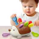 iPlay, iLearn Fine Motor Toys for Toddlers 1-3, Baby Hedgehog Montessorri Learning Set, Educational Counting Sorter Toy, Development Infant Gifts 9 12 18 Month 1 2 3 Year Old Boys Girls Kids Babies