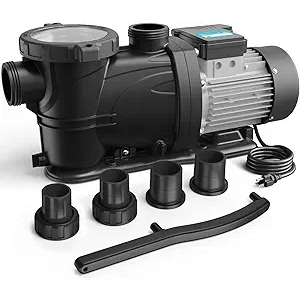 In/Above Ground Pool Pump, Self Primming High Flow (Single Speed, 1.5HP, 7350 GPH, 115V)