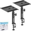 Set of 2 Studio Monitor Stands Desktop Clamp Speaker Stands Against The Wall