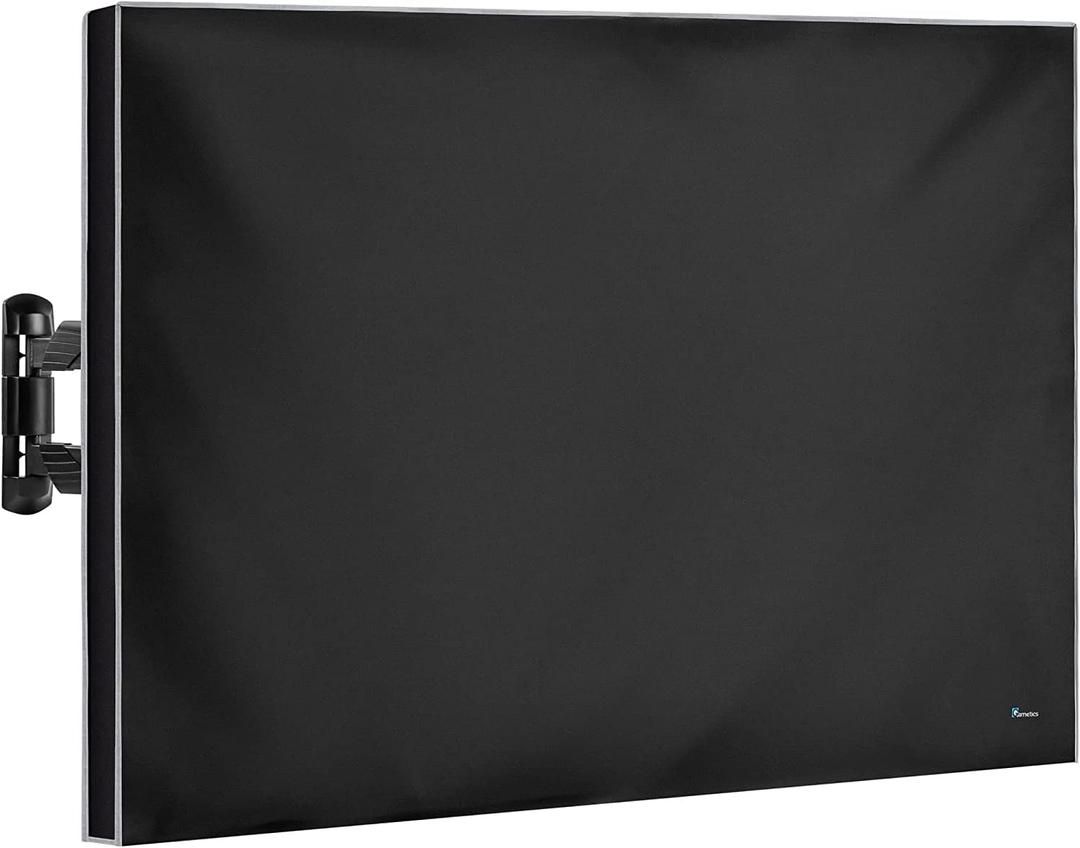 Garnetics Outdoor TV Cover 32 Inch Waterproof, Weatherproof TV Enclosures with Smart Shield Screen Protectors, Ideal for Outdoor Use, Moving, and Storage - Black