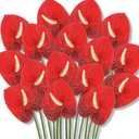 Hanaive 20 Pcs Artificial Anthurium Flowers 23.6 Inch Fake Anthurium Flowers for DIY Vase Bouquets Centerpiece Arrangements Wedding Bridal Shower Party Home Decor(Red)