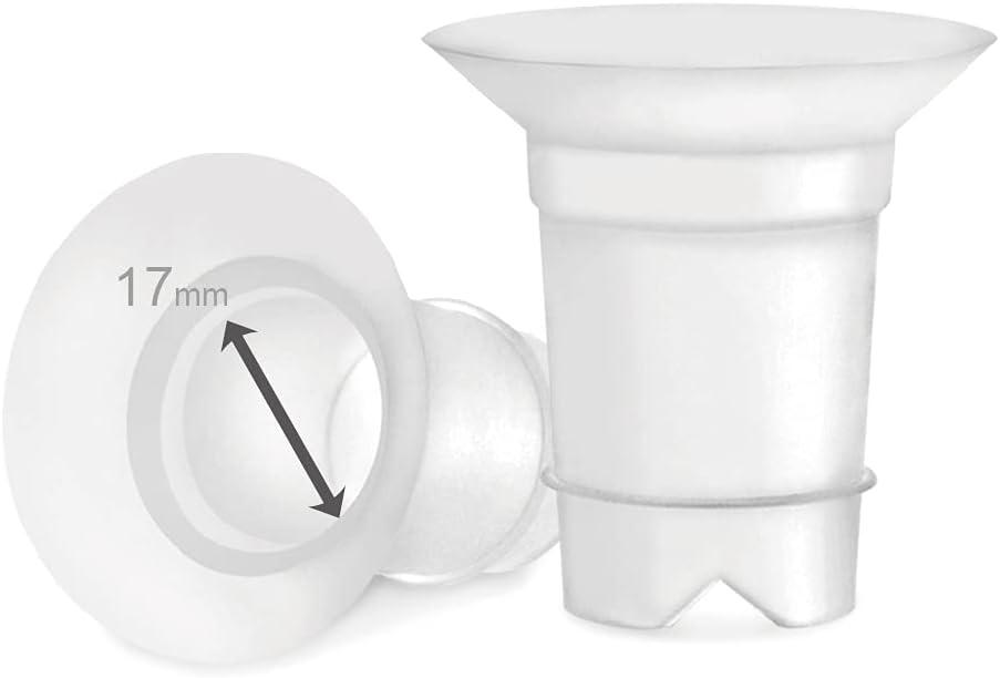Maymom Flange Inserts 17 mm for Medela, Spectra 24 mm Shields/Flanges, Momcozy/Willow Wearable Cup. Compatible with Medela Freestyle, Harmony to Reduce 24mm Nipple Tunnel Down to 17 mm; 2pc/Each
