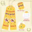 Tingjoo 50 Pcs Great Artist Ribbons 8 x 2 Inches Award Ribbons with Cards and Strings, Prize Achievement Honorable Mention for Team Competition Rewards Participation Gift Prizes