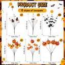 15 Pcs Halloween Artificial Flowers Fake Eyeballs Pumpkin Branches with Artificial Eucalyptus Stems for Vase Table Centerpiece Halloween Table Decorations Floral Arrangement(Black)
