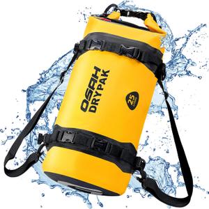 25L Waterproof Dry Bag - Motorcycle Luggage Tail Bag with Straps for Back Seat, Roll Top Lightweight Waterproof Backpack Sack for Travel, Swimming, Boating, Kayaking, Camping and Beach