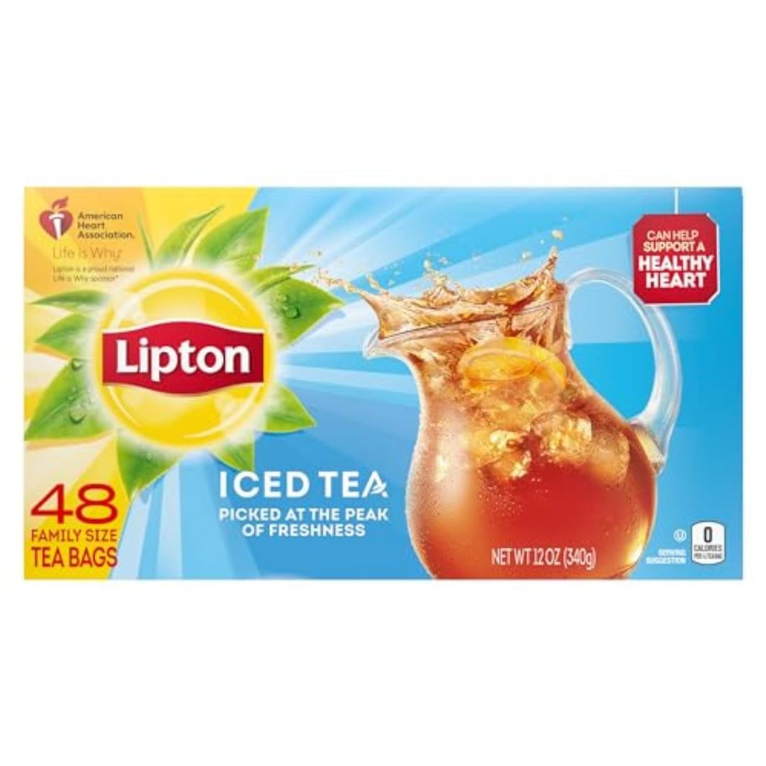Lipton Decaf Black Iced Tea Bags, Family Size Zero Calories, 24 Total Tea Bags (EXP 04/08/26)