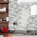 Art3d 10-Sheet Peel and Stick Backsplash Tile for Kitchen - 1212 Stick on Wall Tile for Kitchen Bathroom Countertop Living Room, Beige & White