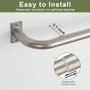 Curtain Rods for Windows 84 to 120 Inches, 1 Inch Diameter Metal Wrap Around Window Curtain Rod with Brackets, Brushed Nickel