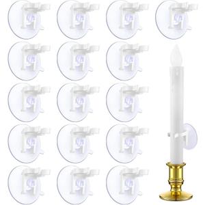 16 Pieces Window Candle Holder Clamps Candle Suction Cups Holder Suction Cups with Clamps for Christmas Party Candle Lamp