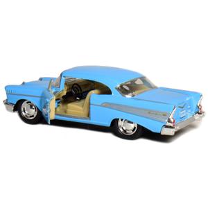 KiNSMART 1957 Chevy Bel Air Coupe Blue, 1:40 Scale, Die Cast Metal, Black, 5 Inch, Pull Back Action KiNSMART 1957 Chevy Bel Air Coupe Blue, 1:40 Scale, Die Cast Metal, Black, 5 Inch, Pull Back Action
