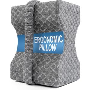 Knee Pillow for Side Sleepers, Leg Pillow for Sciatica, Back, HIPS, Knees, Joints Pain Relief,Pillows for Between Legs While Sleeping Spine Alignment Support & Relieves Pressure (Basic Strap, Gray)