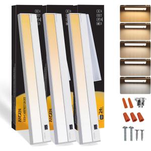 Ansen 3Packs of Under Cabinet Lights for Kitchen, 24in 18W 1237LM, Dimmable Hardwire Led Light for Closet, CRI>92, R9>90, 5 Color Temperature, 2700K-5000K(Warm White, Cool White, Daylight)