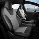 FREESOO Customized Seat Covers for Tesla Model X 6 Seats 2016 2017 2018 2019 Faux Leather Seat Covers Full Set Accessories, 3 Row - Black Grey