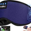 MUSICOZY Sleep Headphones Bluetooth 5.4 Headband Breathable Sleeping Headphones, Wireless Music Eye Mask Earbuds Earphones for Side Sleepers Men Women Air Travel Cool Tech Gadget Gifts