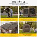 East Oak Screen House Tent Pop-Up, Portable Screen Room Canopy Instant Screen Tent 6 x 6 FT with Carry Bag for Patio, Backyard, Deck & Outdoor Activities, Beige, 66 Ft