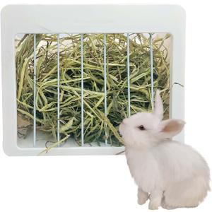 kathson Rabbit Hay Feeder Bunny Food Dispenser Alfalfa Grass Manger Holder Less Wasted for Guinea Pig Chinchilla Ferret