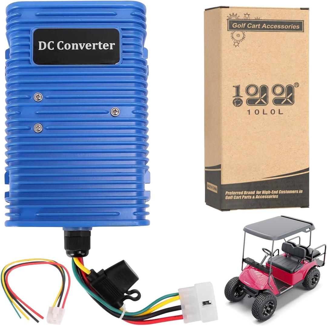 10L0L Golf Cart Voltage Reducer 36V 48V to 12V 30A 350W, Universal DC Step Down Converter, Regulator,Transformer for Yamaha EZGO Club CarBlue