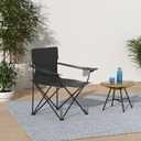 HaSteeL Large Camping Chairs for Adults, Black Folding Beach Chair Set of 2, Oversized