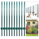 Metal Fence Posts, 4 Feet, Pack of 10, U-Channel Steel Fence Poles for Garden Wire Mesh and Signs