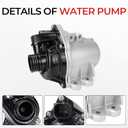 Electric Engine Water Pump with Thermostat 11517632426 Compatible with BMW 135i, 335i, 335i xDrive, 335is, 335xi, 535i, Z4, 2007-2016, 3.0L L6, Replace OE# 11517563659, 11517588885