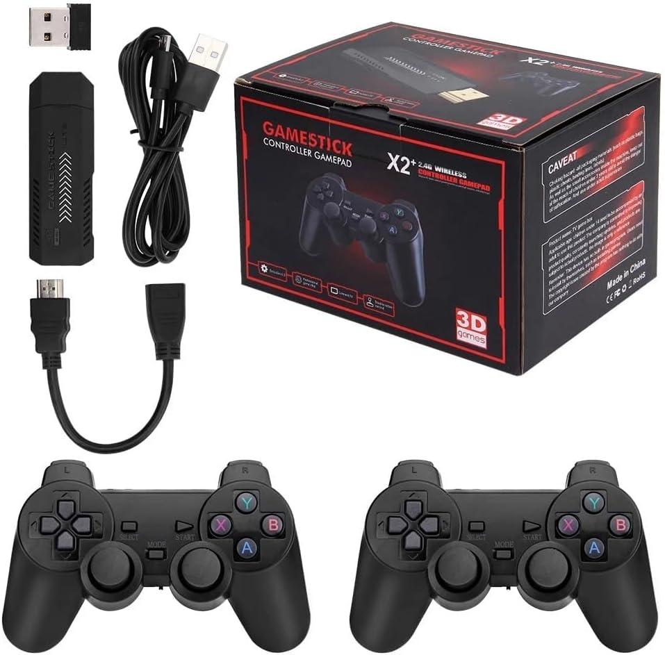 64G Retro Video Game Console Built in 20000 Games with Two Wireless Controller, Supports More Than 20 emulators,Plug and Play Games,Kids Gift