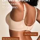Cuteio Wireless Bras for Women No Underwire with Support - 3 PCS Seamless Bralettes Everyday Full Coverage Comfort T-shirt Padded Bra Skin, Black Black+Nude+White, Medium