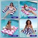 Inflatable Pool Floats Adult, 2 Pack Thick Pool Floaties Heavy Duty, Non-Stick PVC Rafts Chairs with Mesh Seat, Hammock Noodles Lounger for Summer Water Party Lake Beach