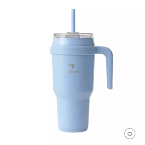 REDUCE 40 oz Stainless Steel Tumbler with Handle - Dual-Wall Vacuum Insulated Travel Mug, Sweat-Proof Lid & Reusable Straw - Keeps Drinks Cold for 24 Hrs, Fits Cupholders, Dishwasher Safe - Matcha