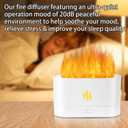 Flame Diffuser Humidifier-Auto Off 180ml Essential Oil Diffuser-2 Modes Brightness Aroma Humidifier with Fire Flame Effect for Home,Office,Spa,Gym (White)