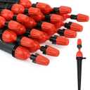 25pcs Drip Irrigation Emitters for 1/4" Irrigation Hose Accessories, Adjustable 360 Degree Water Flow Stake Drippers, Garden Irrigation Drippers for Watering System