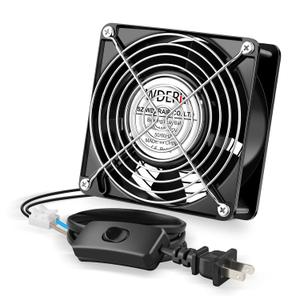 AC Axial 110V 120V 120mm x 38mm Dual Ball Big Airflow Fan for DIY Window Exhaust, Kitchen, Chicken Coop Ventilation, Electric Radiator, Greenhouse, Small Box Cooling